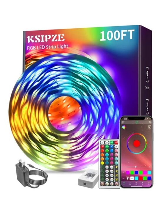 KSIPZE Other - KSIPZE 100ft RGB LED Strip Lights Music Sync Remote Smart App Control Flexible